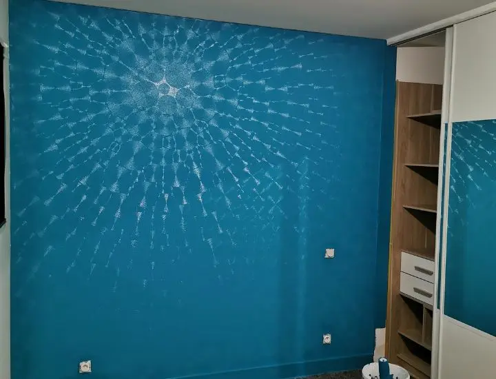 déco mur bleu chambre